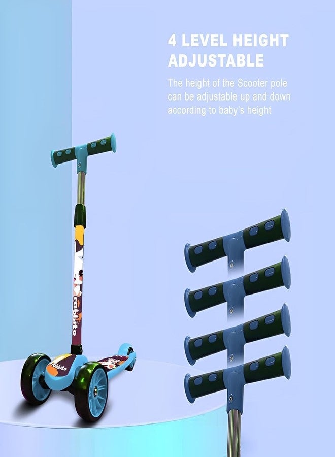 Lacossi Scooter for Kids - Kids Scooter, Skate Scooter, Runner Scooter, Kick Scooter for Kids, Boys, Girls Adjustable Height, Foldable & Weight Capacity 70 kgs with for Indoor and Outdoor (Blue) - Image 3